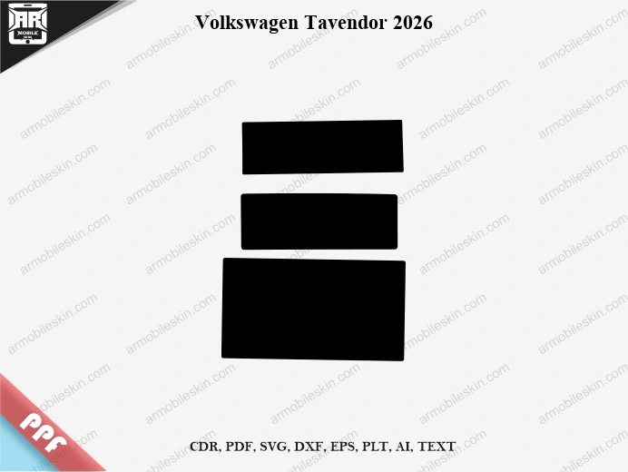 Volkswagen Tavendor 2026 Car Screen PPF Template Vector Cut File