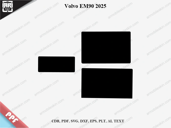 Volvo EM90 2025 Car Screen PPF Template Vector Cut File