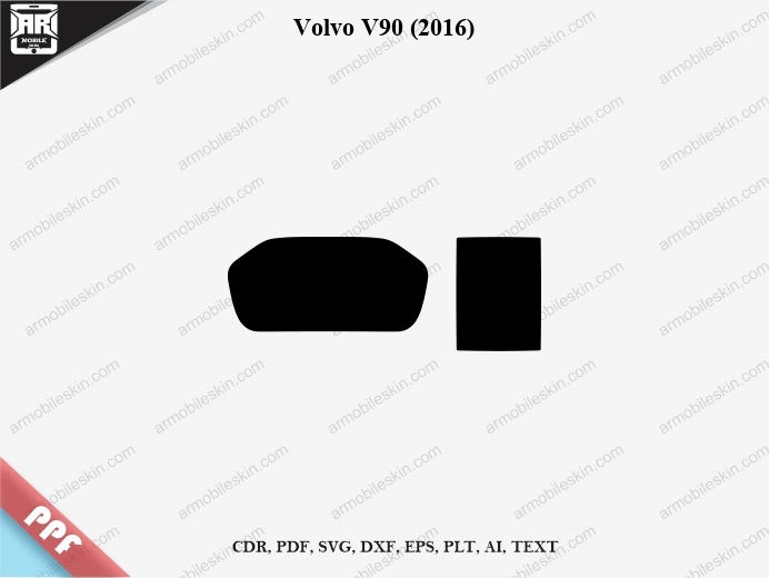 Volvo V90 (2016) Car Screen PPF Template Vector Cut File