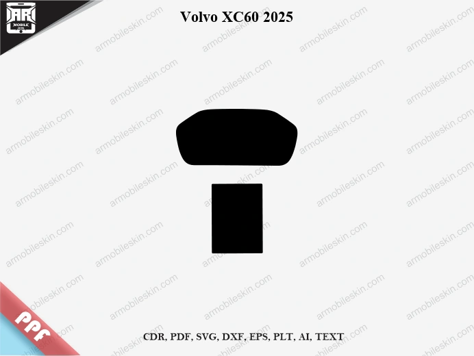 Volvo XC60 2025 Car Screen PPF Template Vector Cut File