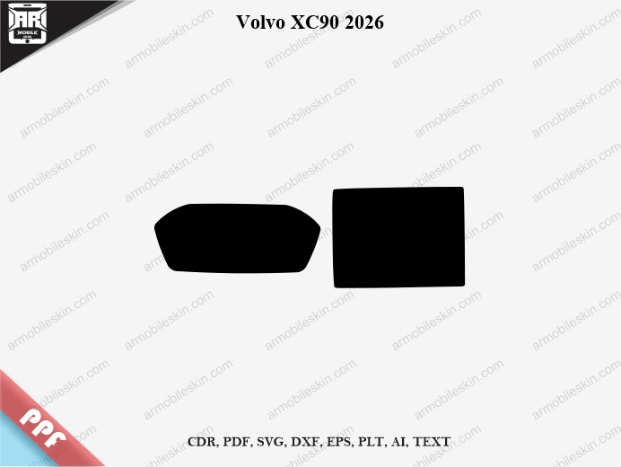 Volvo XC90 2026 Car Screen PPF Template Vector Cut File