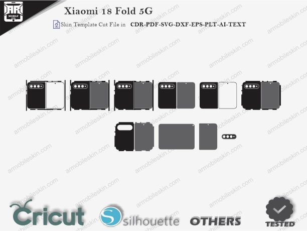 Xiaomi 18 Fold 5G Skin Template Vector Cut File
