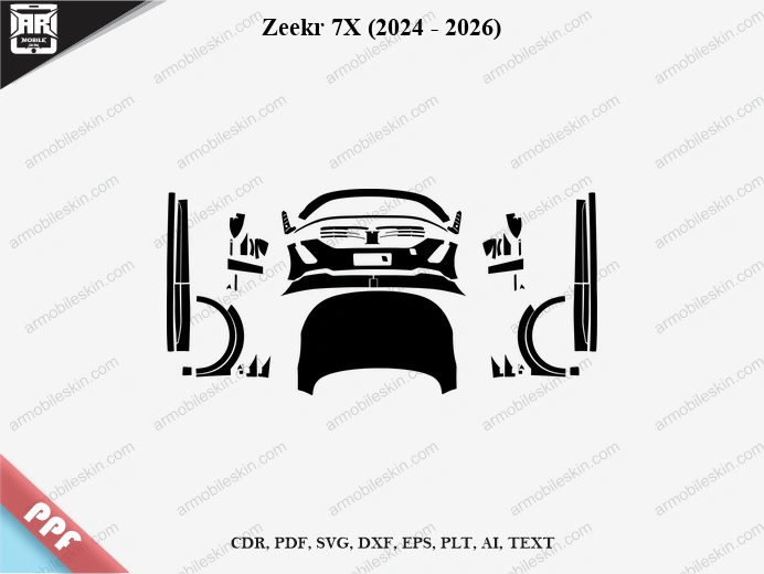 Zeekr 7X (2024 - 2026) Car Exterior Front PPF Template